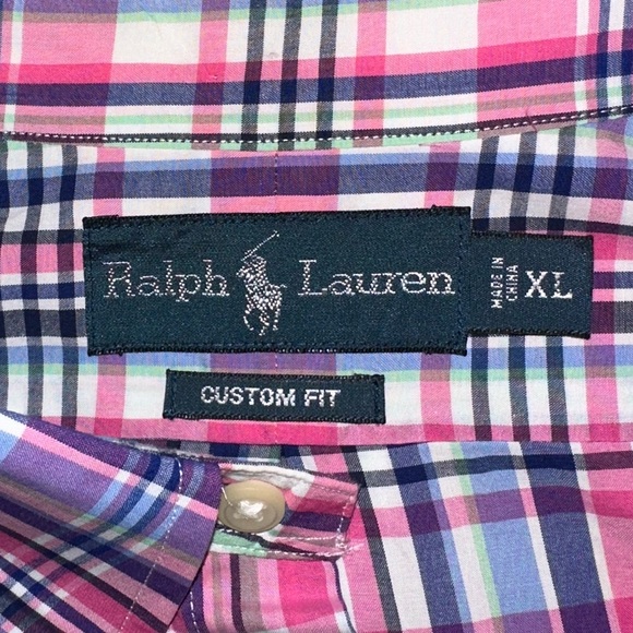 Bright men’s *POLO by Ralph Lauren* custom fit l/s button up plaid shirt - XL - Picture 2 of 2